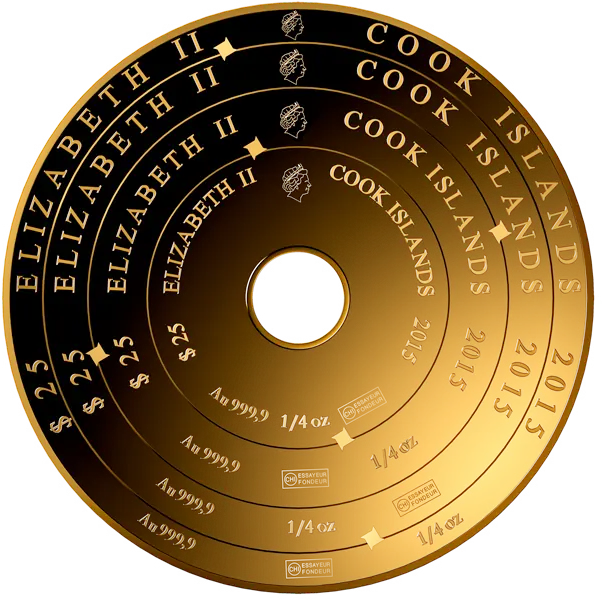 1 oz Cook Island Armillary Valcambi Gold Coin - image 2