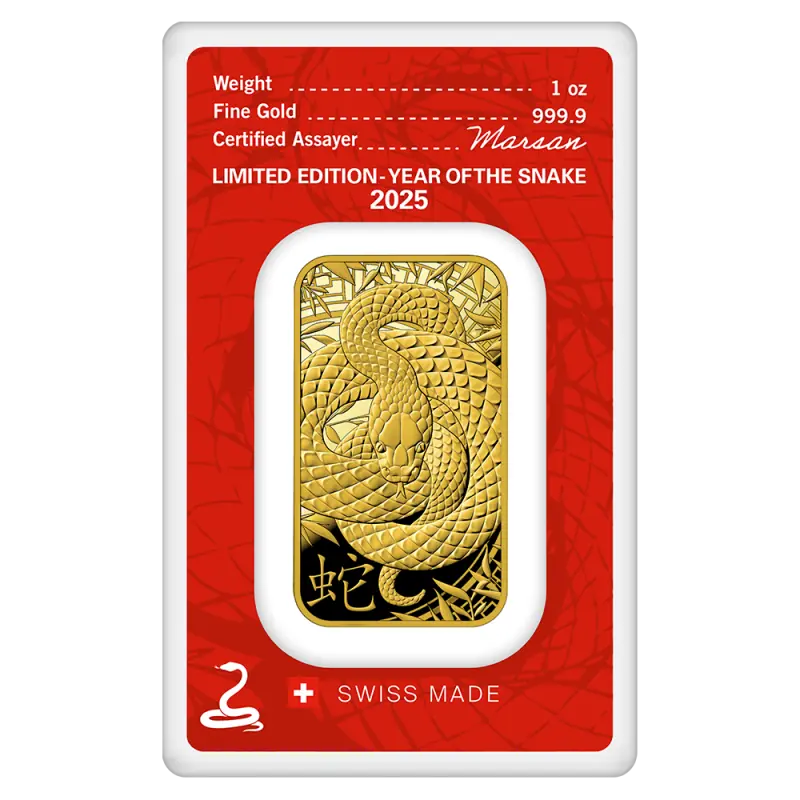 1 oz Gold Bar | Argor-Heraeus | Year Of The Snake | 2025 - image 2