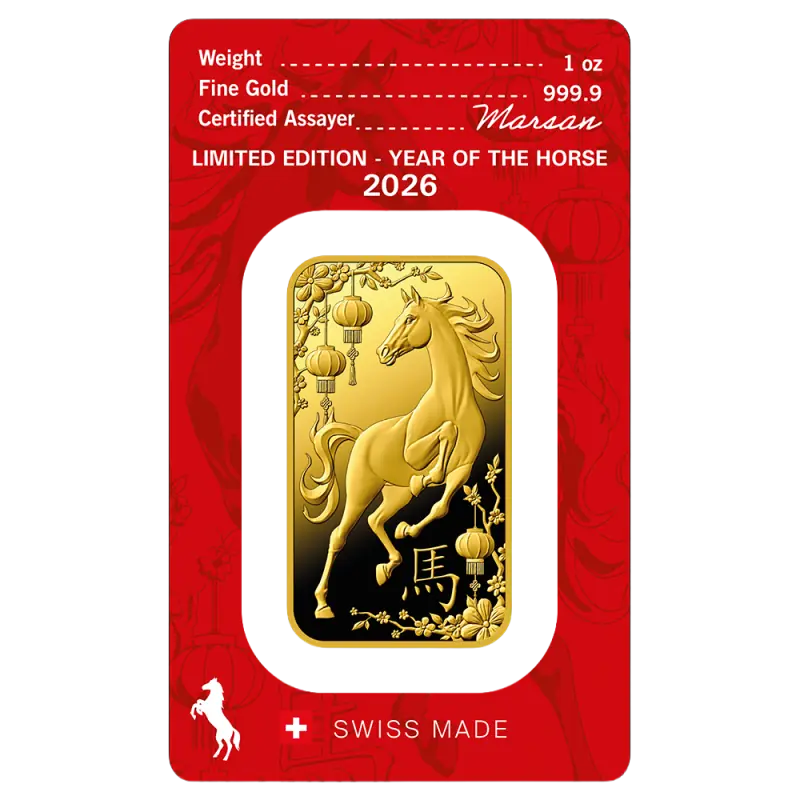 1 oz Gold Bar | Argor-Heraeus | Year Of The Horse | 2026 - pilt 2